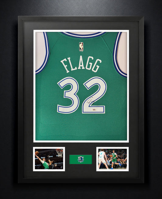Cooper Flagg Signed Dallas Mavericks Nike Jersey Framed PSA COA - Photo of frame