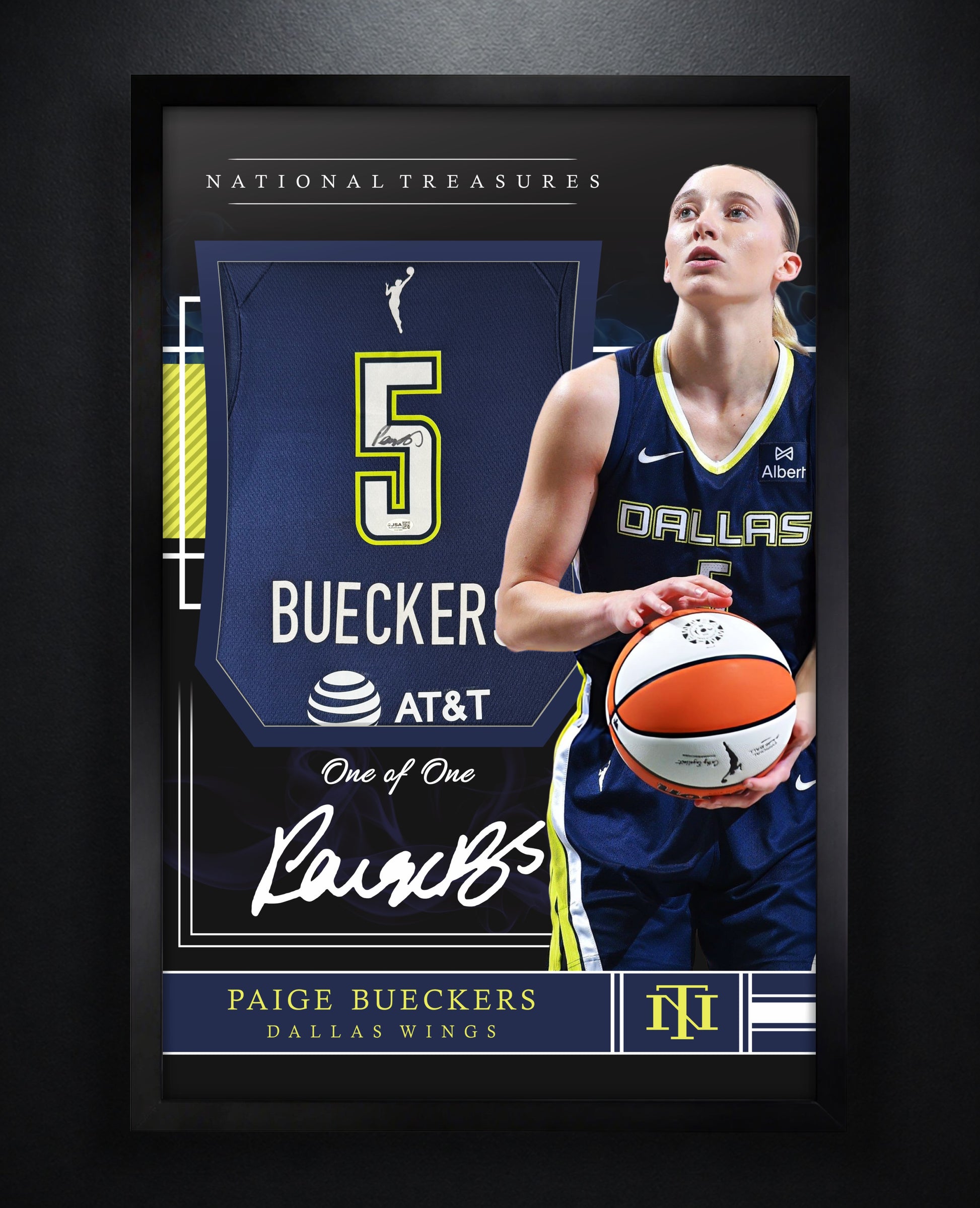 Paige Bueckers Signed Dallas Wings Nike Jersey Framed JSA COA - Photo of frame