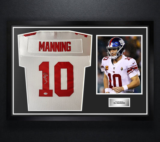 Eli Manning Signed New York Giants Mitchell & Ness Jersey Framed JSA COA - Photo of frame