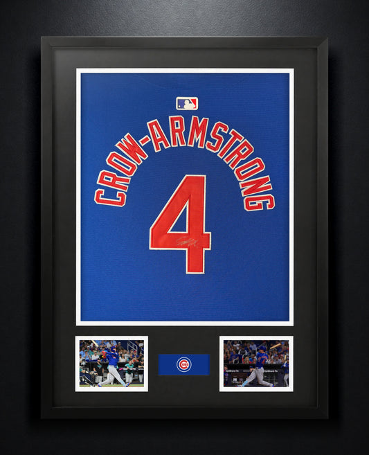 Pete Crow-Armstrong Signed Chicago Cubs Nike Jersey Framed GRAD LOA PCA - Photo of frame