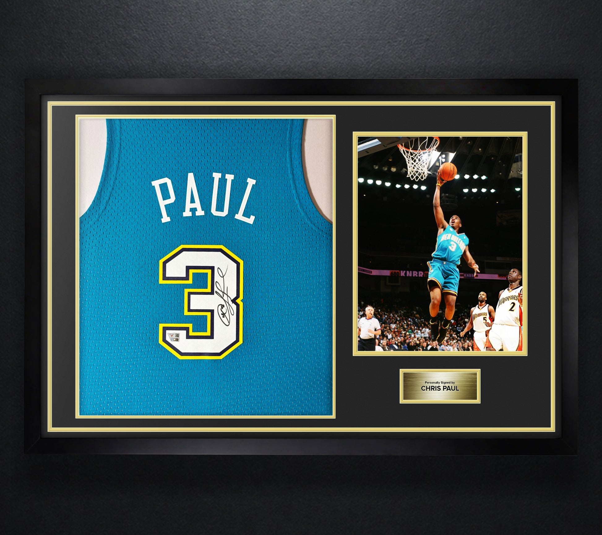 Chris Paul Signed New Orleans Pelicans Mitchell & Ness Jersey Framed Fanatics COA - Close up of Number
