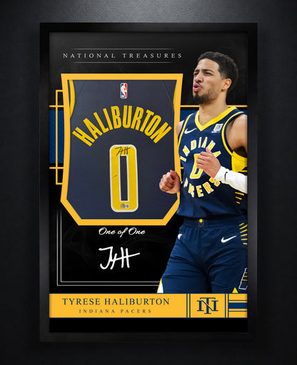 Tyrese Haliburton Signed Indiana Pacers Nike Jersey Framed Beckett COA - Photo of frame