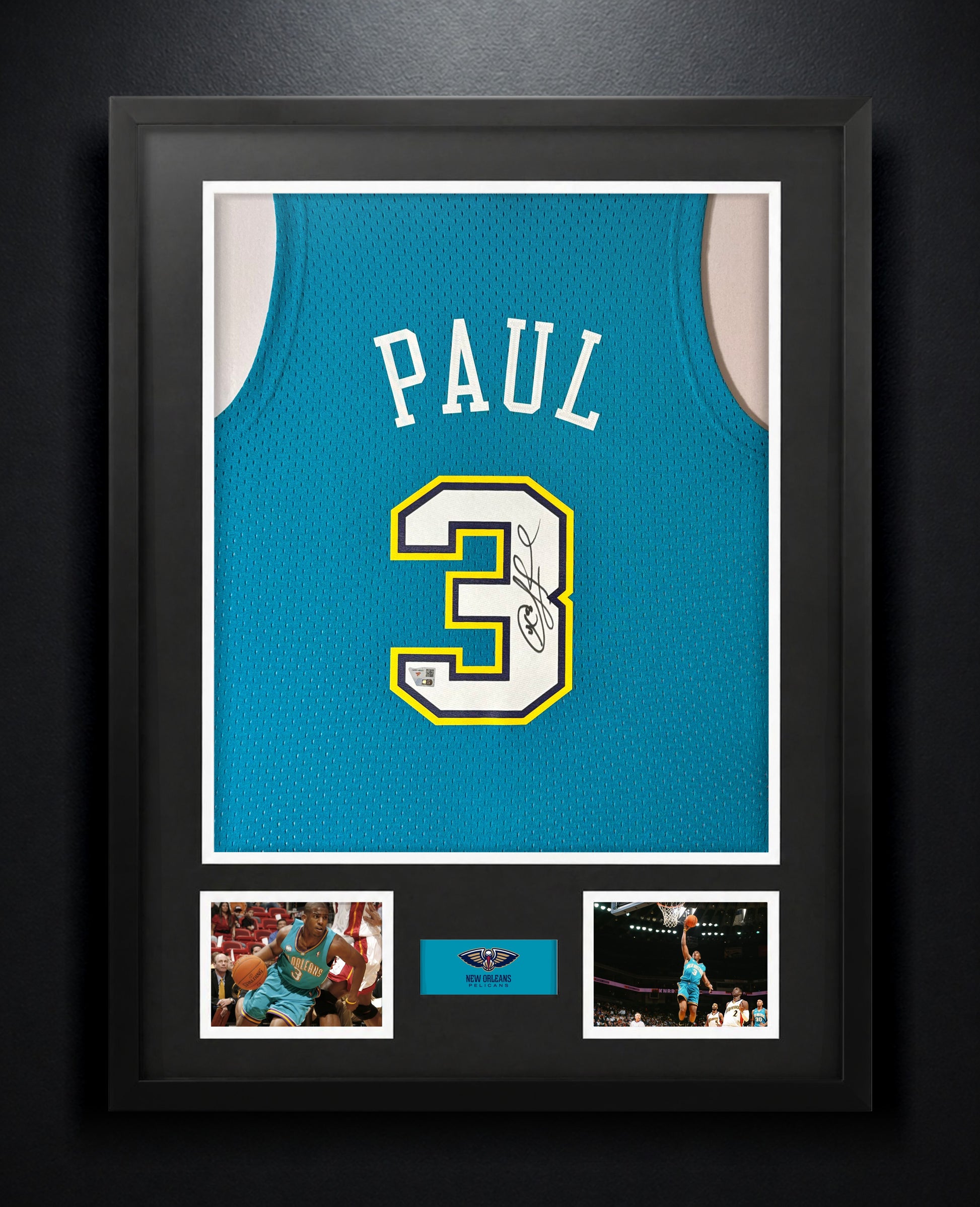 Chris Paul Signed New Orleans Pelicans Mitchell & Ness Jersey Framed Fanatics COA - Photo of frame