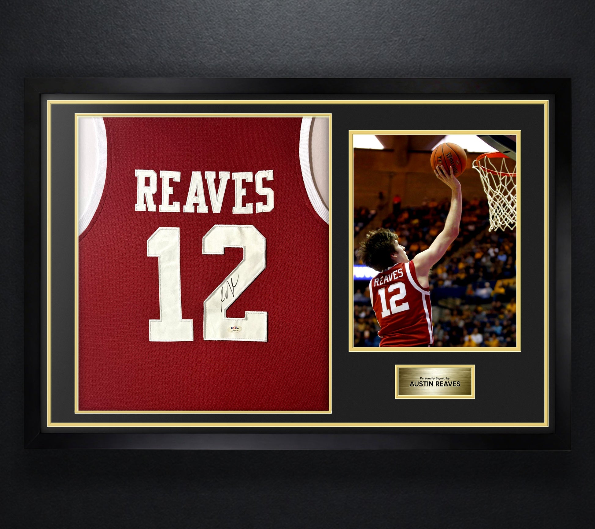 Austin Reaves Signed Oklahoma Sooners Jersey Framed PSA COA - Photo of frame