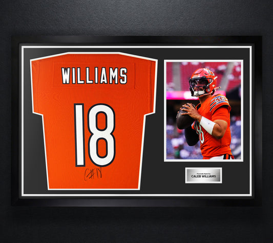 Caleb Williams Signed Chicago Bears Nike Jersey Framed JSA COA - Photo of frame