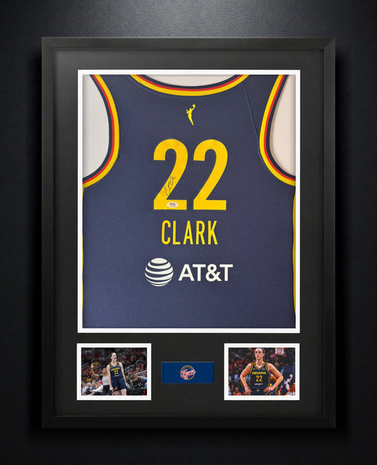 Caitlin Clark Signed Indiana Fever Nike Jersey Framed PSA COA - Photo of frame