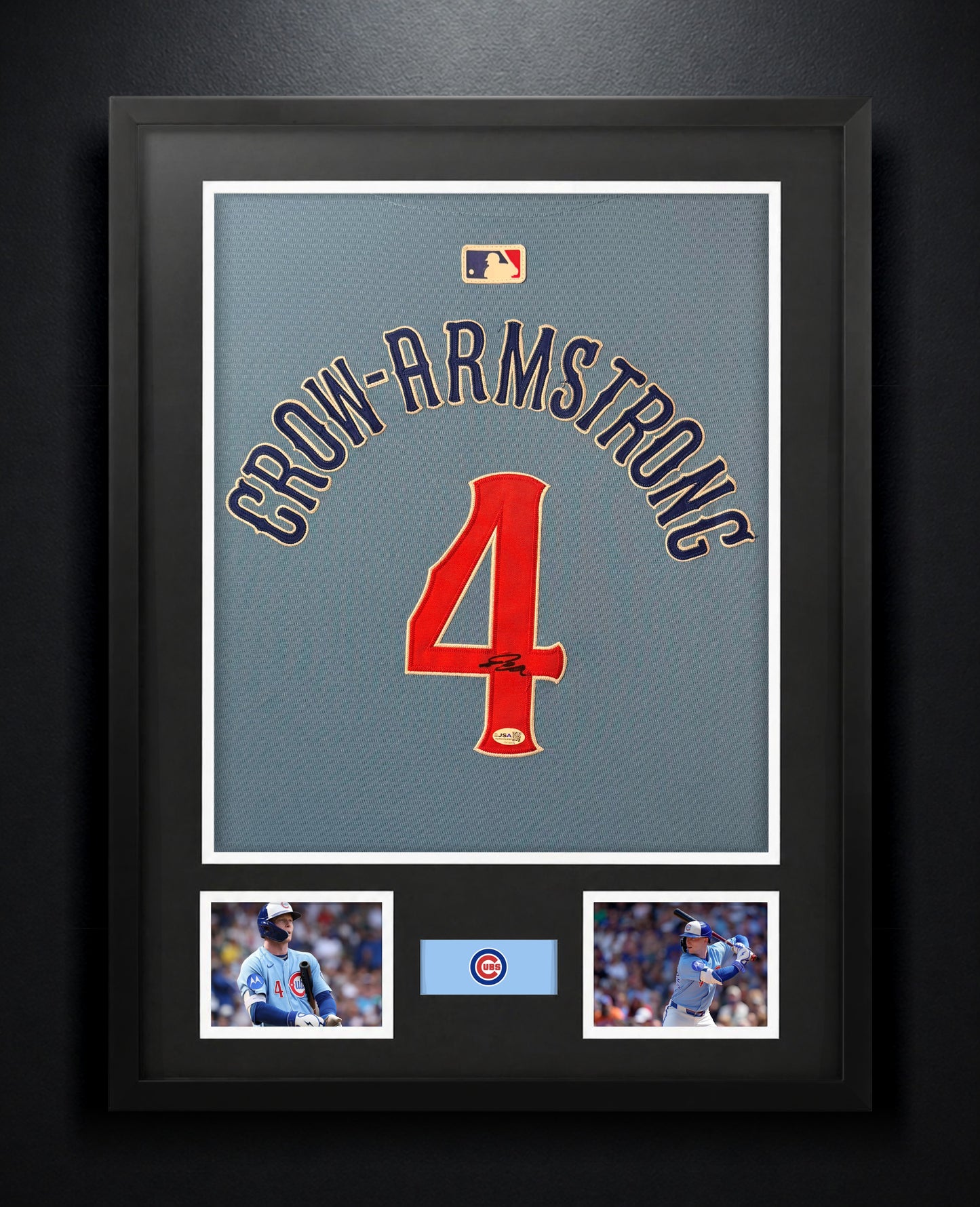 Pete Crow-Armstrong Signed Chicago Cubs Nike Jersey Framed JSA COA - Photo of frame