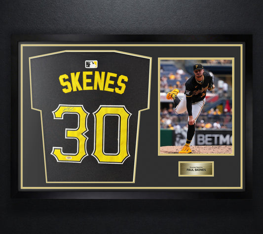 Paul Skenes Signed Pittsburgh Pirates Nike Jersey Framed PSA COA - Photo of frame