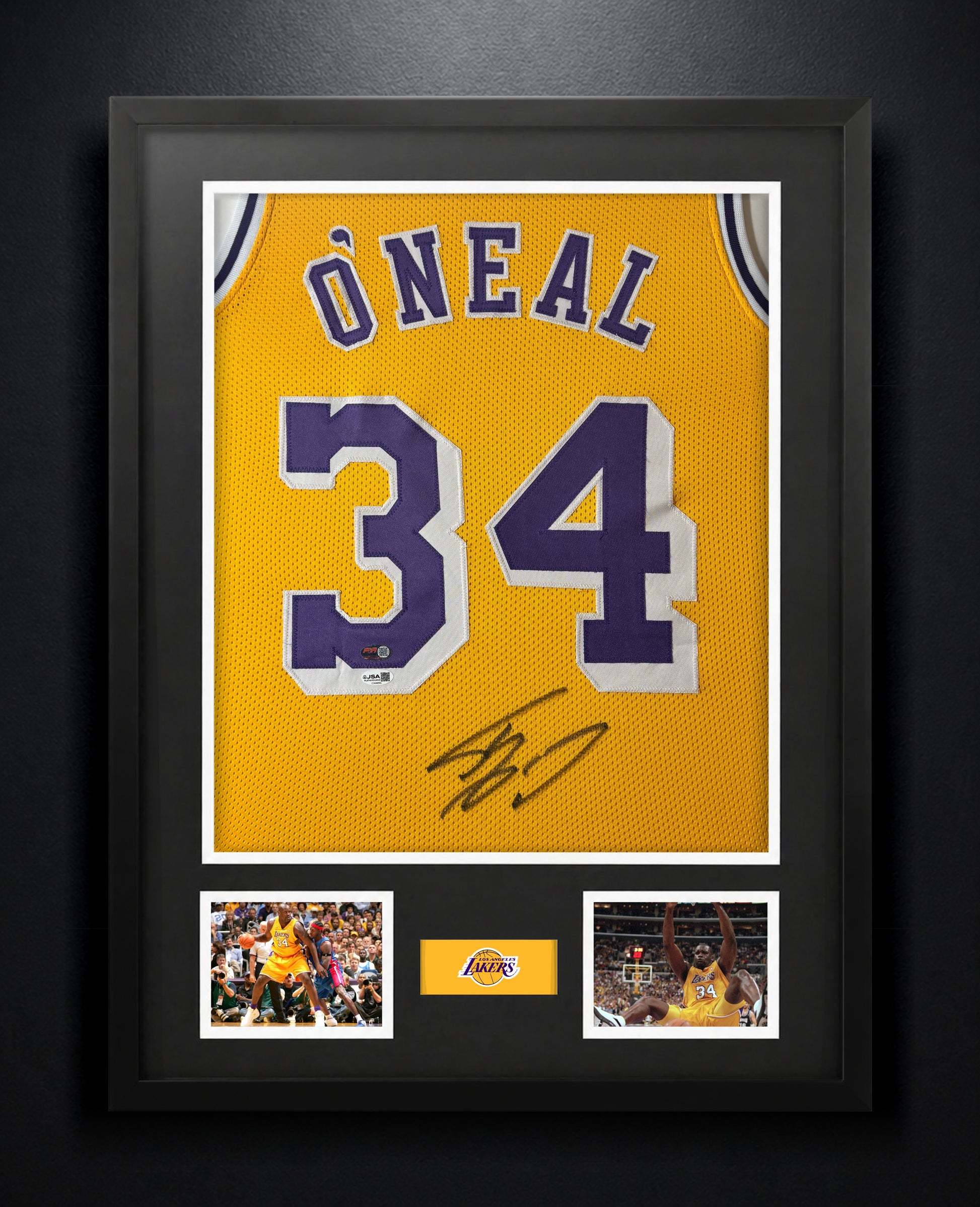Shaquille O'Neal Signed Los Angeles Lakers Jersey Framed JSA & PIA COA - Photo of frame