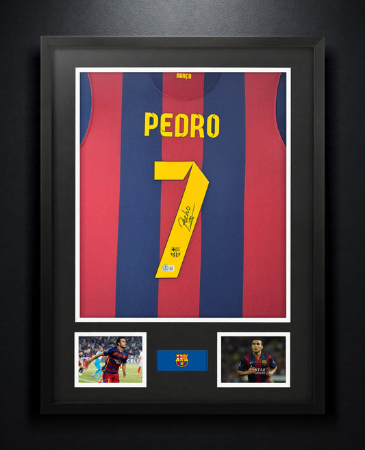 Pedro Signed FC Barcelona Nike Jersey Framed Beckett COA - Photo of frame