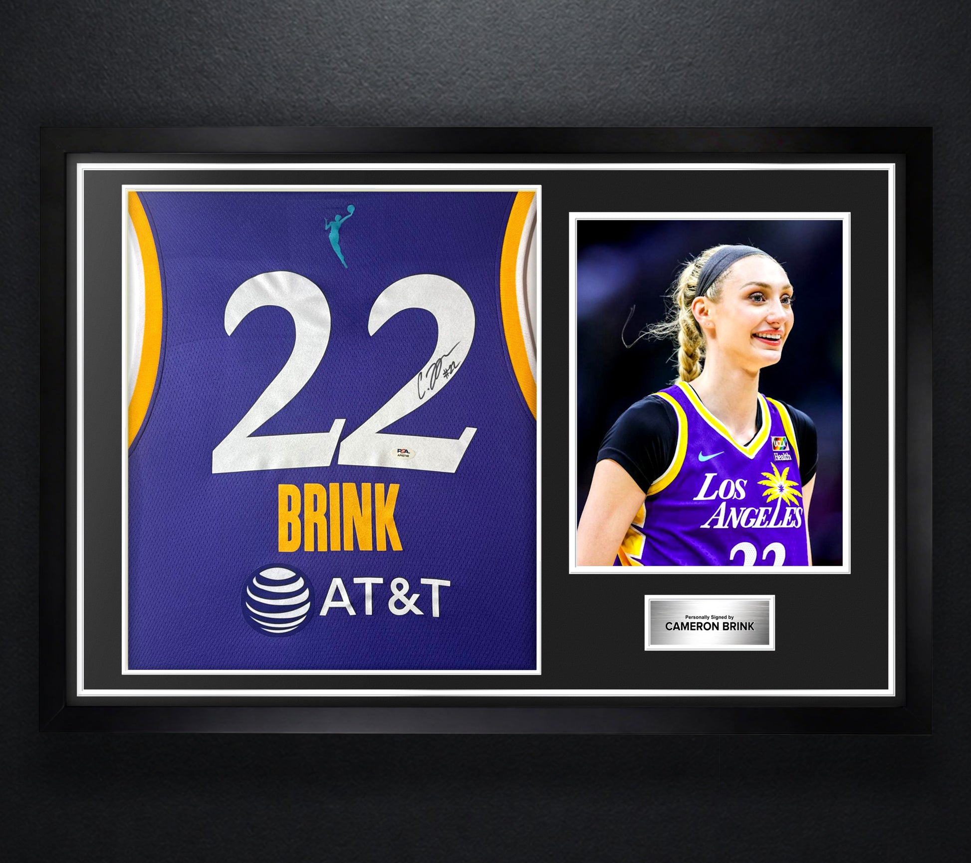Cameron Brink Signed Los Angeles Sparks Nike Jersey Framed PSA COA - Photo of frame