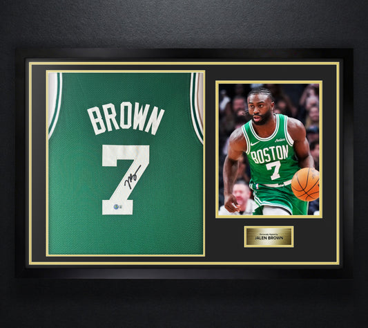 Jalen Brown Signed Boston Celtics Jersey Framed Beckett COA - Photo of frame