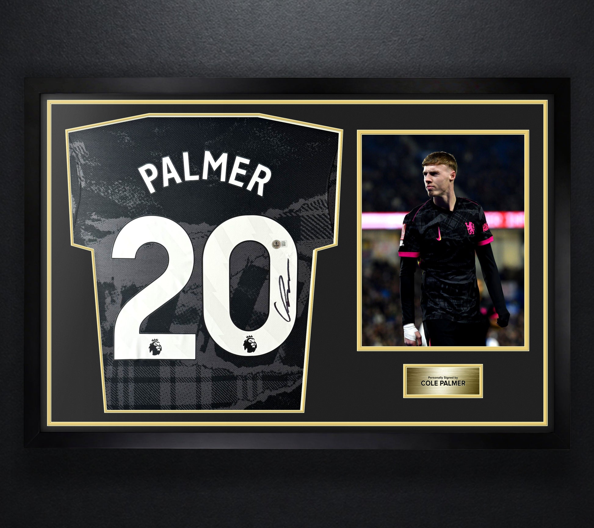 Cole Palmer Signed Chelsea FC Nike Jersey Framed Beckett COA - Photo of frame