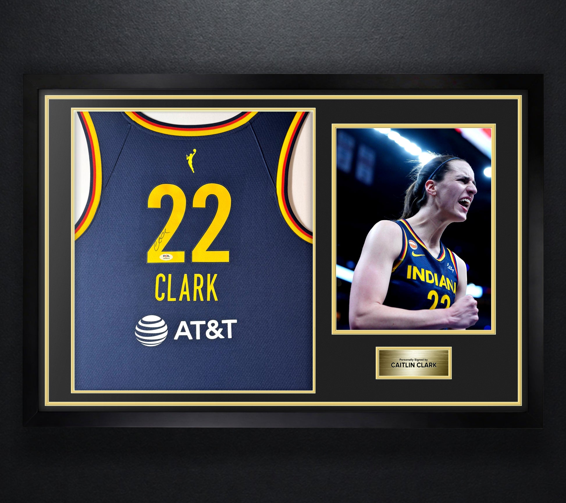 Caitlin Clark Signed Indiana Fever Nike Jersey Framed PSA COA - Photo of frame
