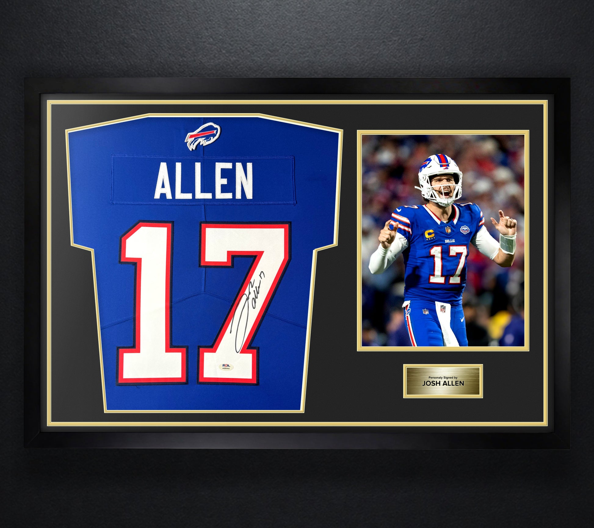 Josh Allen Signed Buffalo Bills Nike Jersey Framed Beckett & PSA COA - Photo of frame