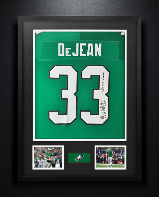 Cooper DeJean Signed Philadelphia Eagles Nike Jersey Framed Fanatics COA INSCRIBED - Photo of frame