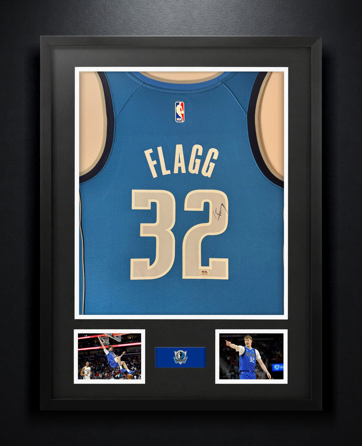 Cooper Flagg Signed Dallas Mavericks Nike Jersey Framed PSA COA - Photo of frame