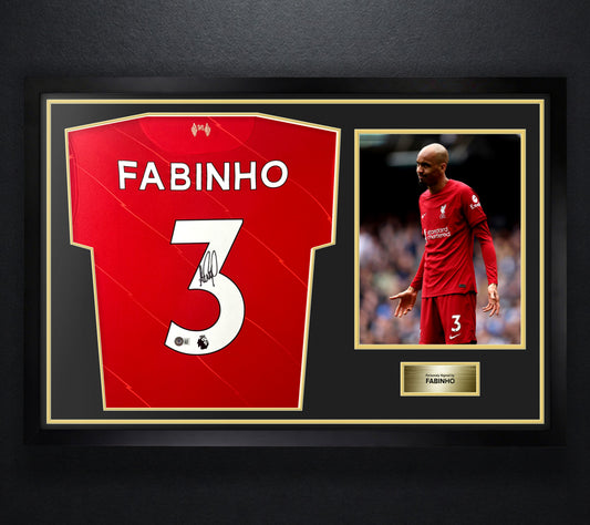 Fabinho Signed Liverpool FC Jersey Framed Beckett COA - Photo of frame