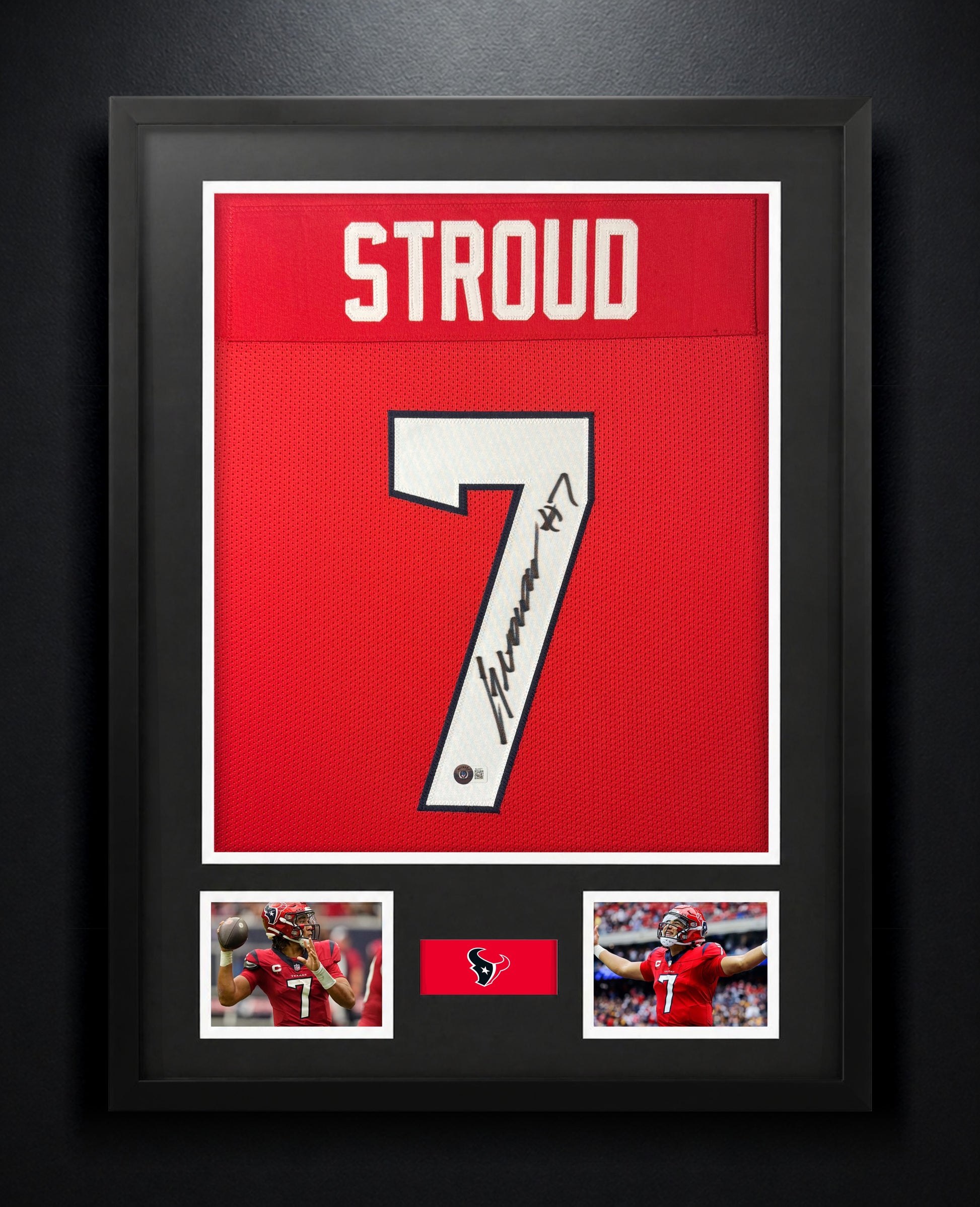 C.J. Stroud Signed Houston Texans Jersey Framed Beckett COA - Photo of frame