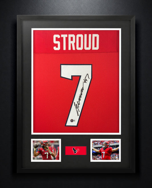 C.J. Stroud Signed Houston Texans Jersey Framed Beckett COA - Photo of frame