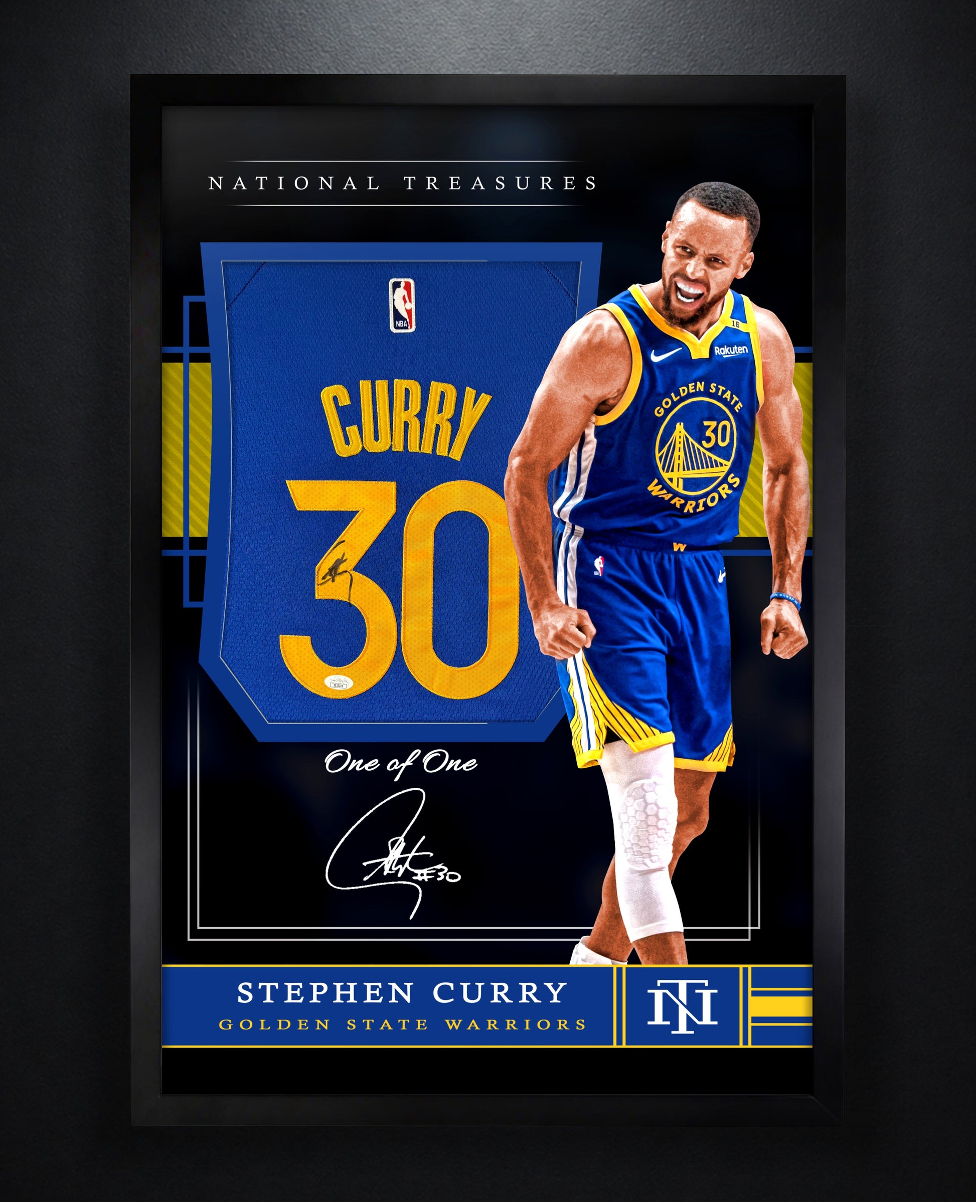 Stephen Curry Signed Golden State Warriors Jersey Framed JSA LOA & COA - Photo of frame