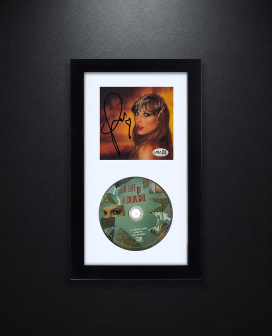 Taylor Swift Signed The Life Of A Showgirl #1 CD Insert Framed JSA COA - Photo of frame
