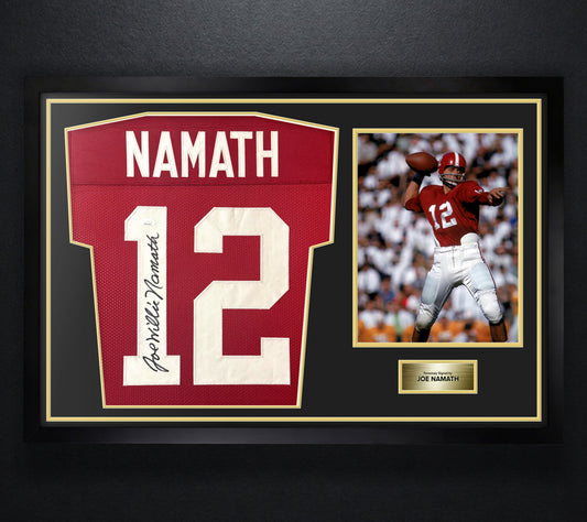 Joe Namath Signed Alabama Crimson Tide Jersey Framed JSA COA - Photo of frame