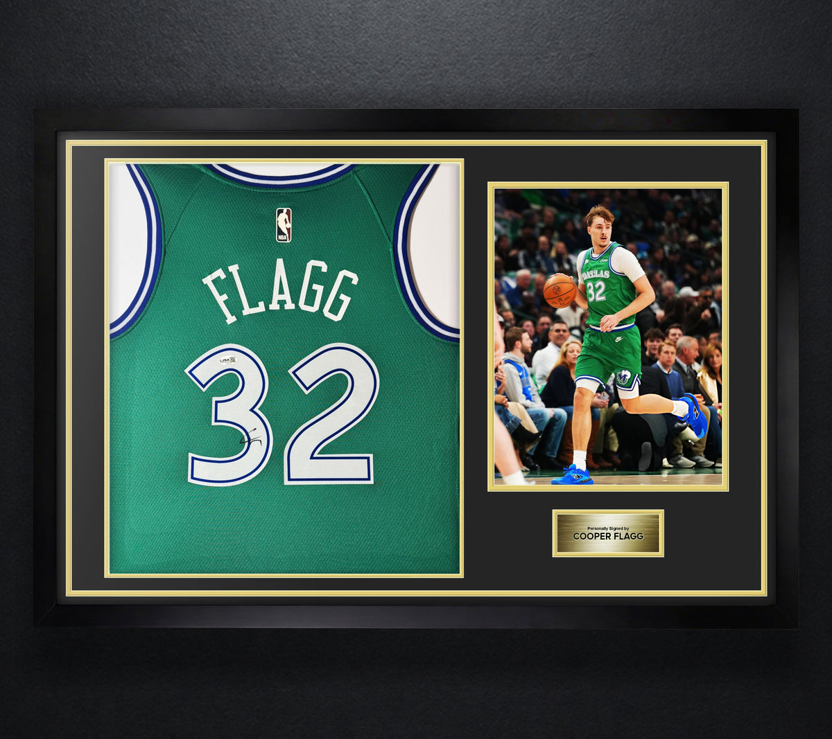 Cooper Flagg Signed Dallas Mavericks Nike Jersey Framed JSA COA - Photo of frame