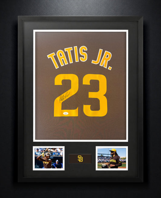 Fernando Tatis Jr. Signed San Diego Padres Jersey Framed JSA COA - Photo of frame