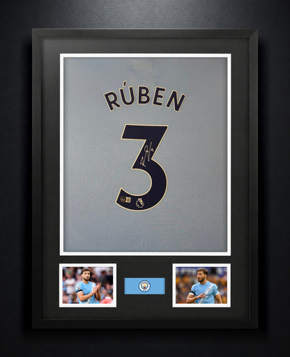 Ruben Dias Signed Manchester City Puma Jersey Framed Beckett COA - Photo of frame