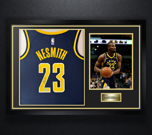 Aaron Nesmith Signed Indiana Pacers Nike Jersey Framed Beckett COA - Photo of frame