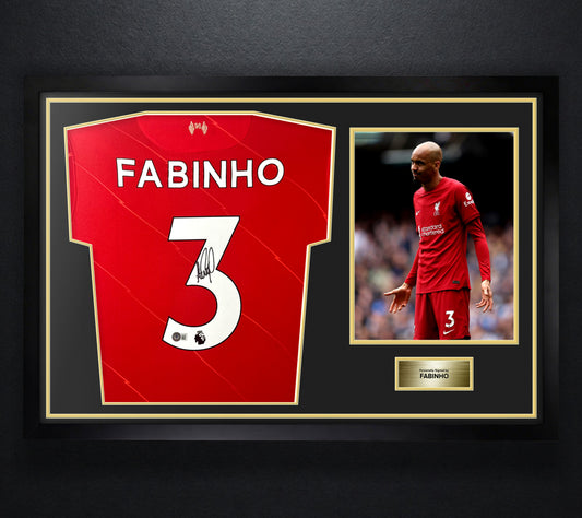 Fabinho Signed Liverpool FC Jersey Framed Beckett COA - Photo of frame