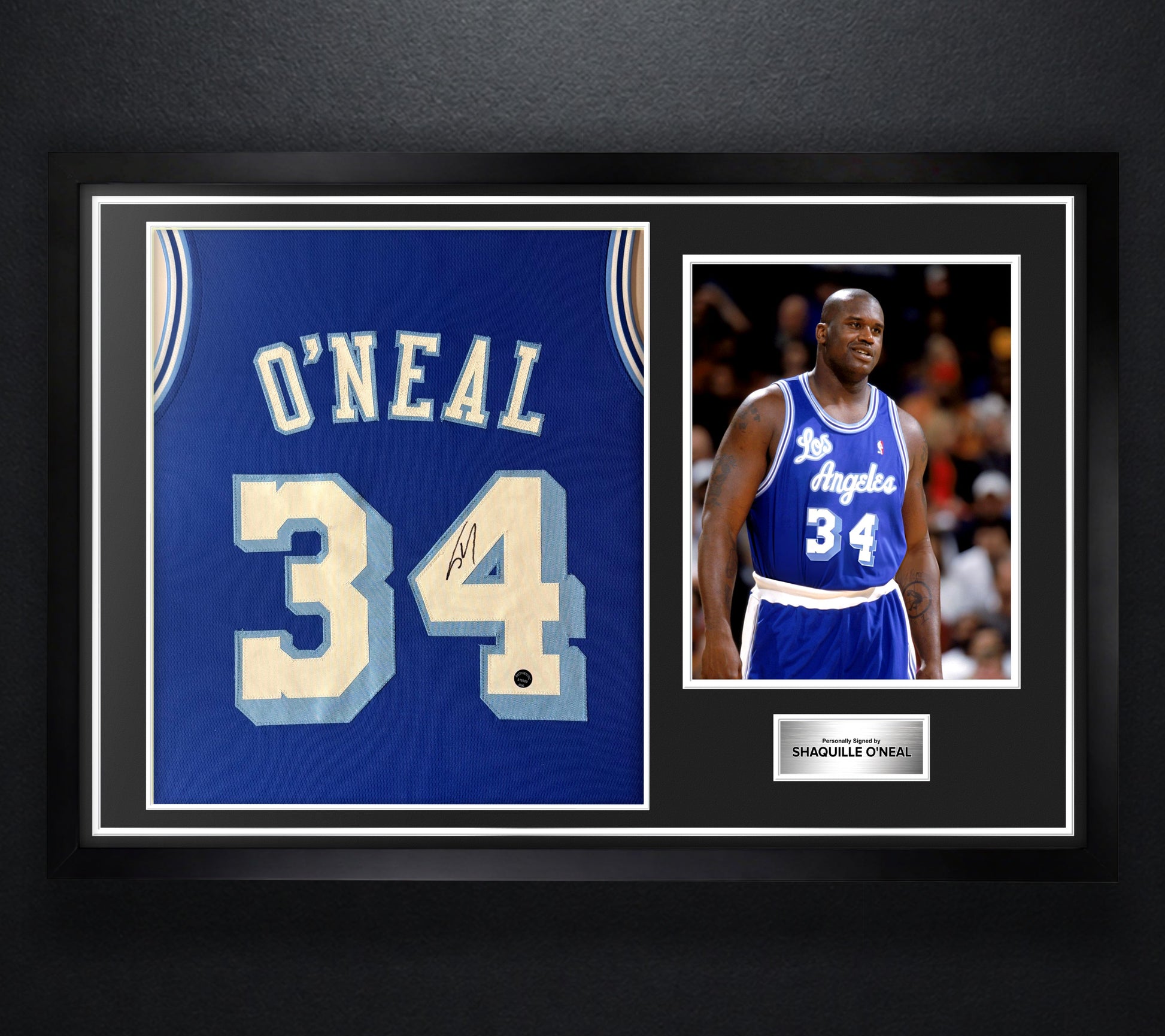Shaquille O'Neal Signed Los Angeles Lakers Jersey Framed Authentic Ink COA - Photo of frame