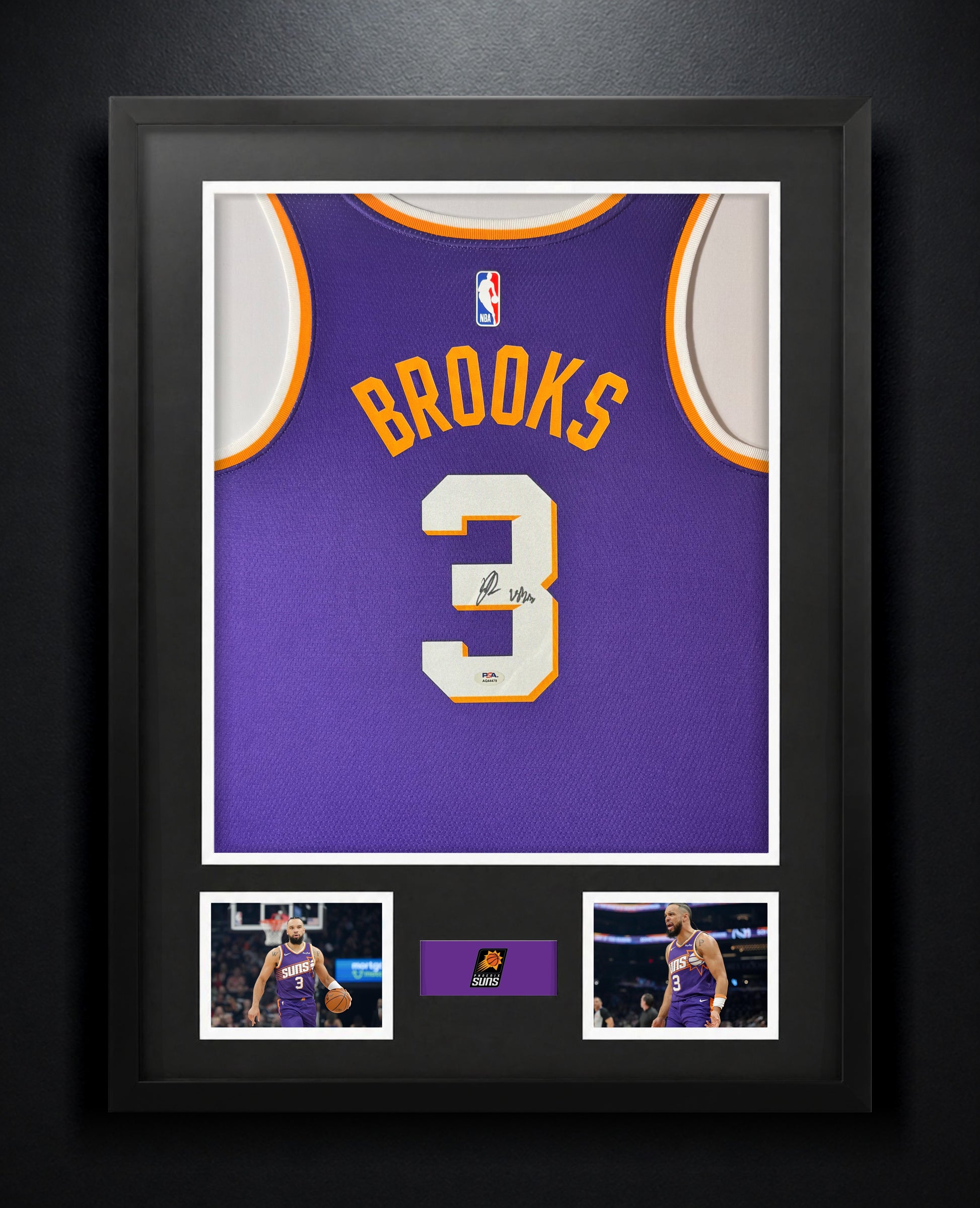 Dillon Brooks Signed Phoenix Suns Nike Jersey Framed PSA COA INSCRIBED - Photo of frame