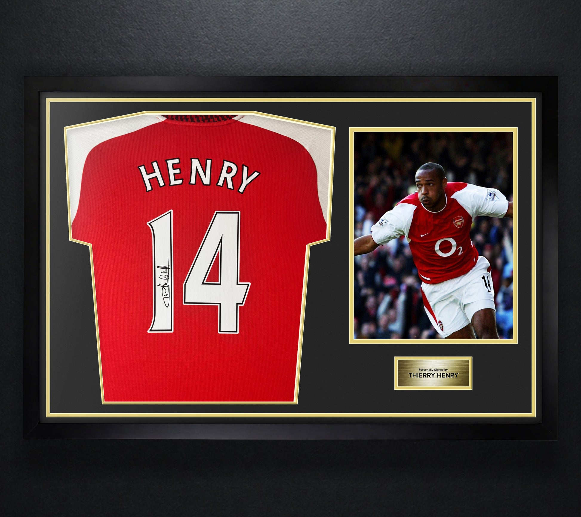 Thierry Henry Signed Arsenal Adidas Jersey Framed Icons COA - Photo of frame