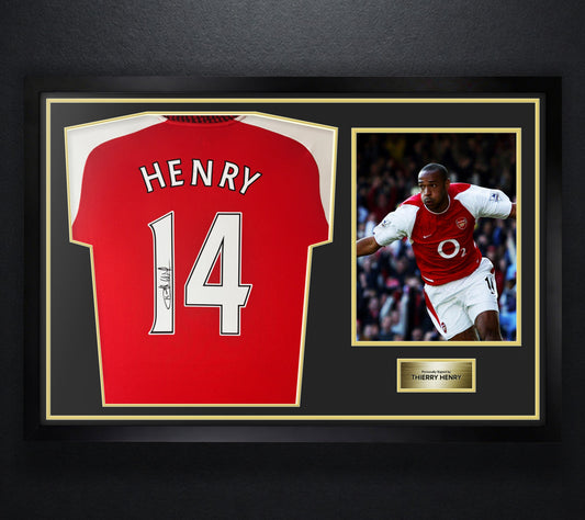 Thierry Henry Signed Arsenal Adidas Jersey Framed Icons COA - Photo of frame