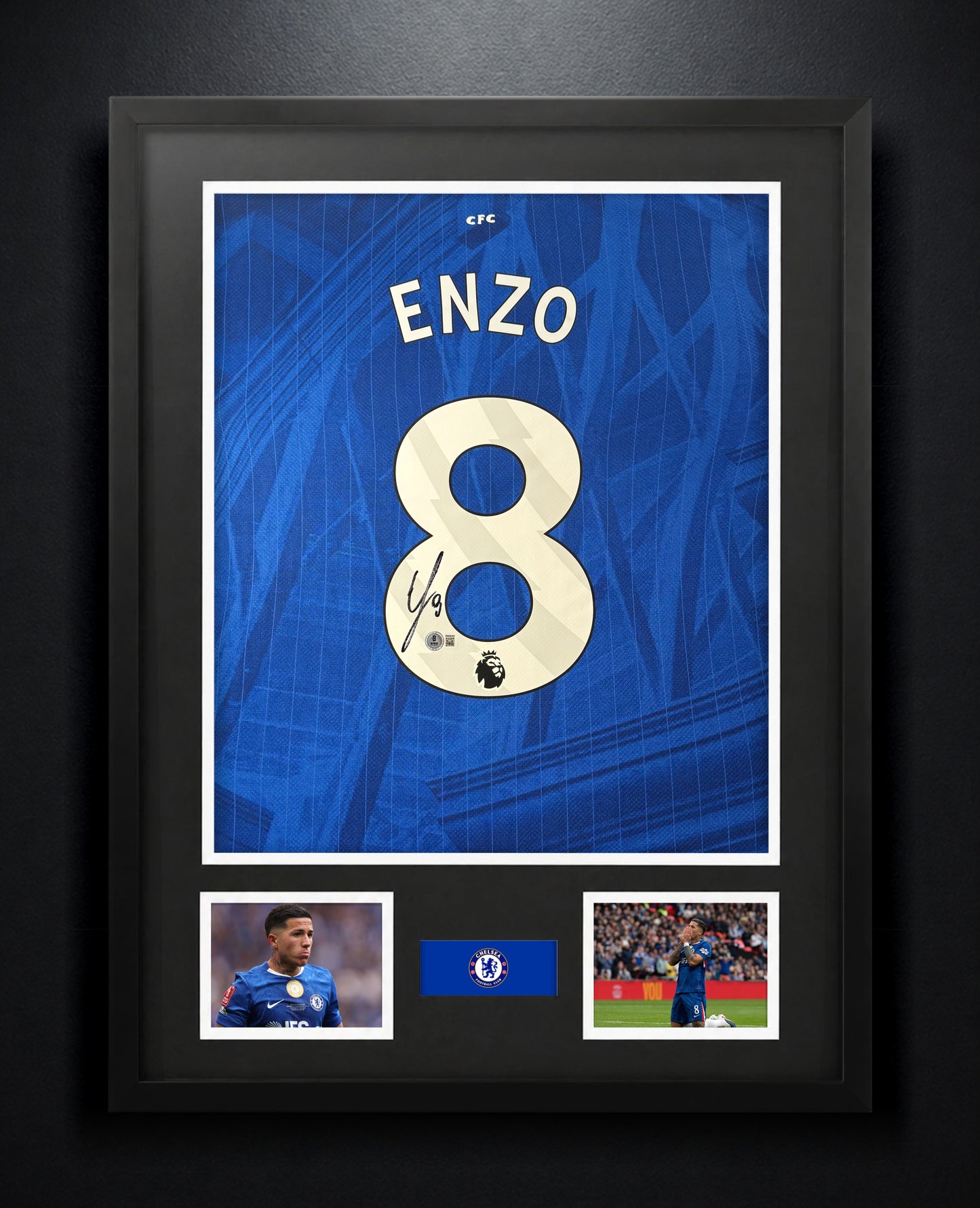 Enzo Fernandez Signed Chelsea Nike Jersey Framed Beckett COA - Photo of frame