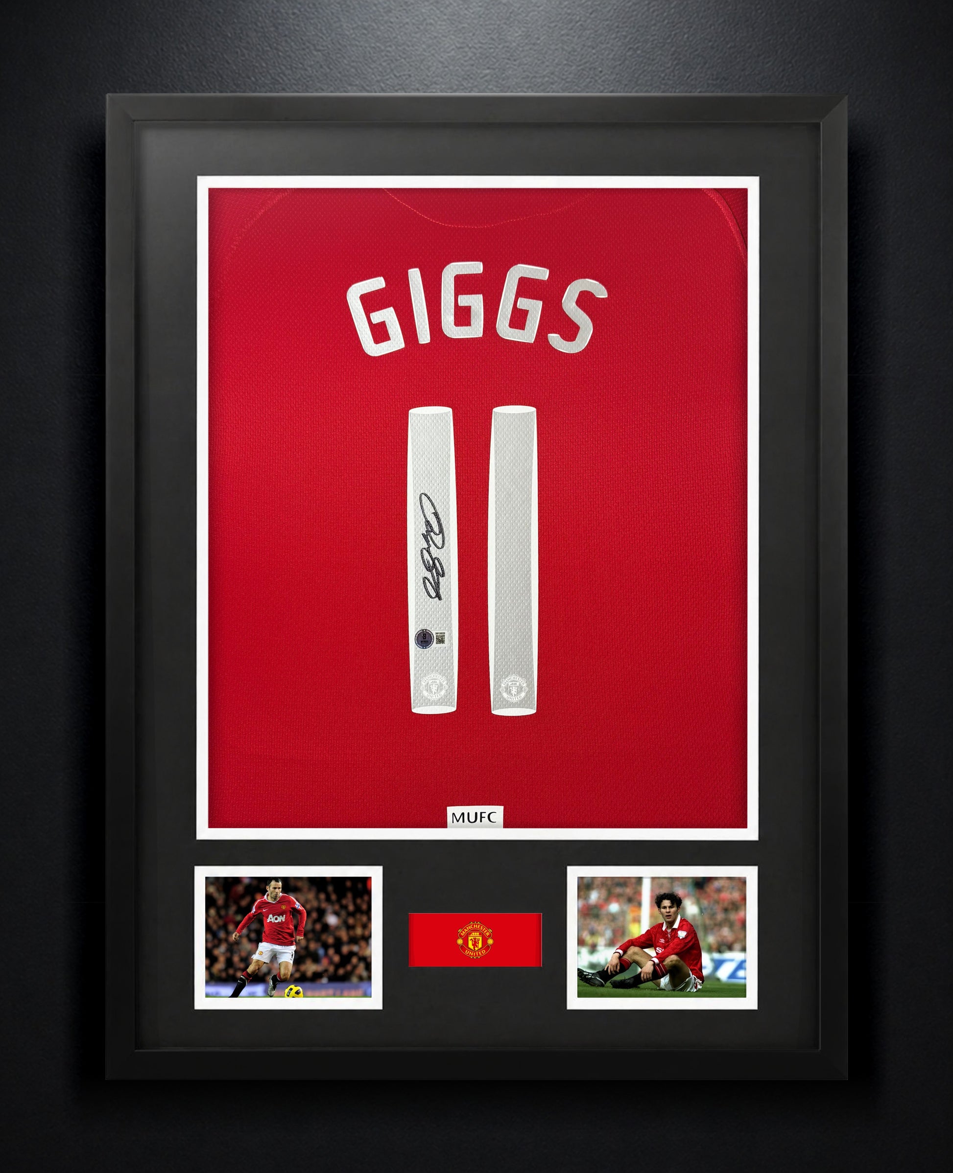 Ryan Giggs Signed Manchester United Nike Jersey Framed Beckett COA - Photo of frame