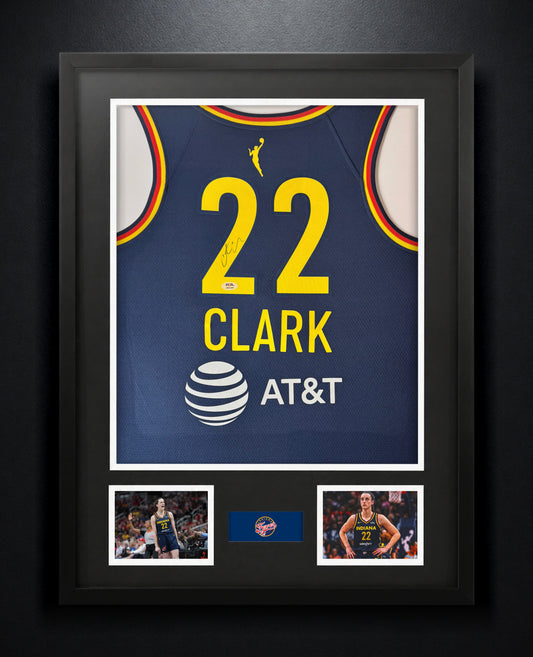 Caitlin Clark Signed Indiana Fever Nike Jersey Framed PSA COA - Photo of frame
