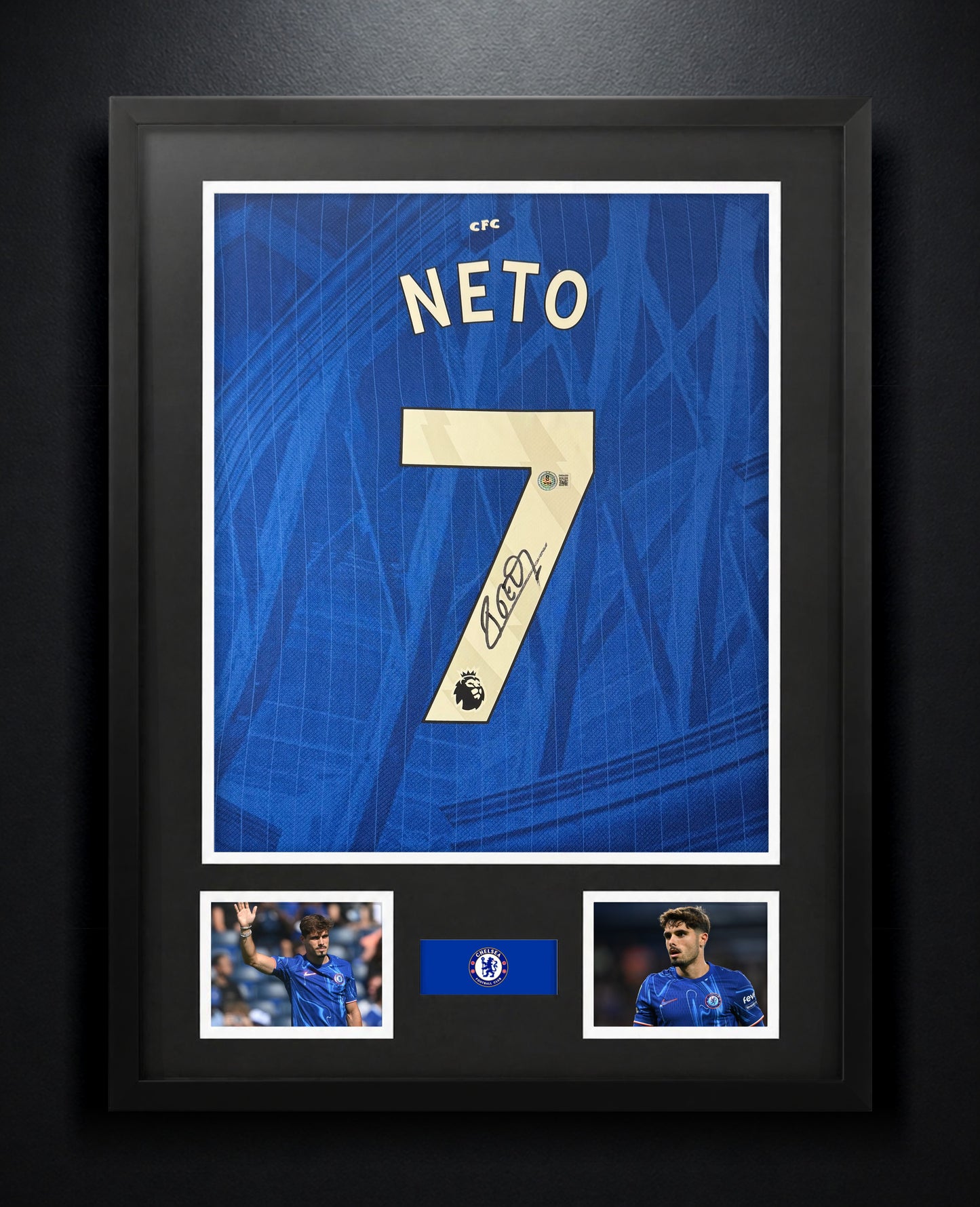Pedro Neto Signed Chelsea Nike Jersey Framed Beckett COA - Photo of frame