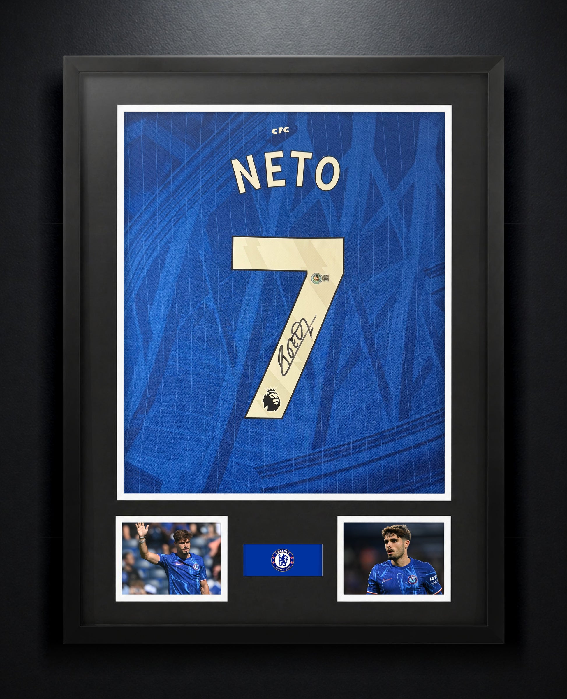 Pedro Neto Signed Chelsea Nike Jersey Framed Beckett COA - Photo of frame