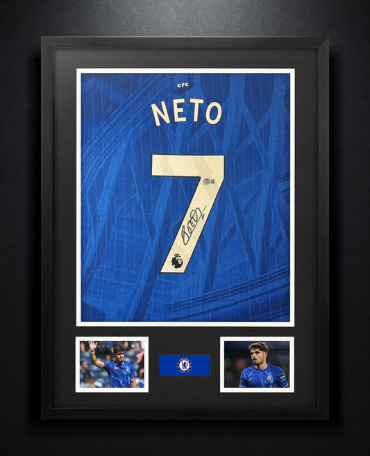 Pedro Neto Signed Chelsea Nike Jersey Framed Beckett COA - Photo of frame