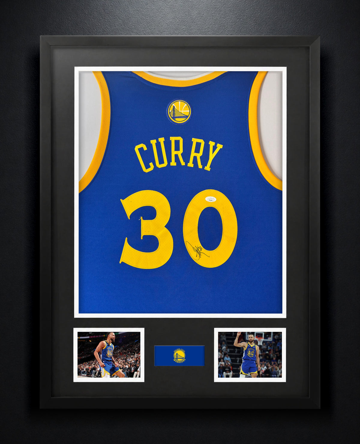 Stephen Curry Signed Golden State Warriors Adidas Jersey Framed JSA LOA & COA - Photo of frame