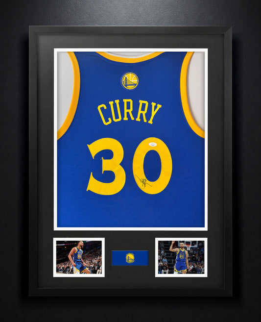 Stephen Curry Signed Golden State Warriors Adidas Jersey Framed JSA LOA & COA - Photo of frame