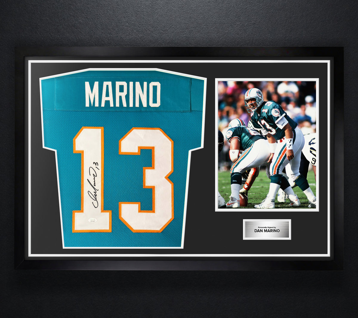 Dan Marino Signed Miami Dolphins Jersey Framed JSA COA - Photo of frame