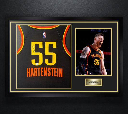 Isaiah Hartenstein Signed Oklahoma City Thunder Nike Jersey Framed JSA COA - Photo of frame