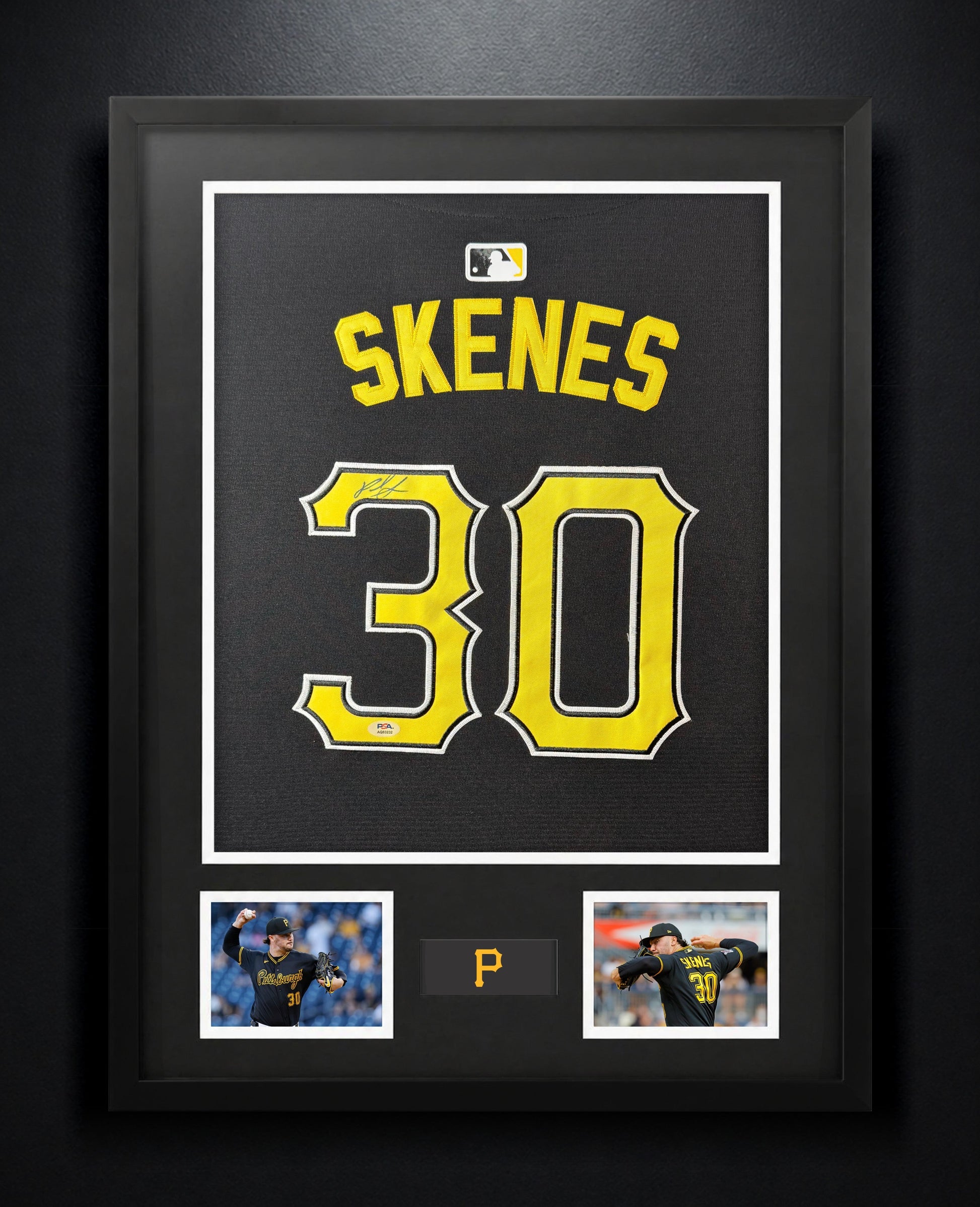 Paul Skenes Signed Pittsburgh Pirates Nike Jersey Framed PSA COA - Photo of frame