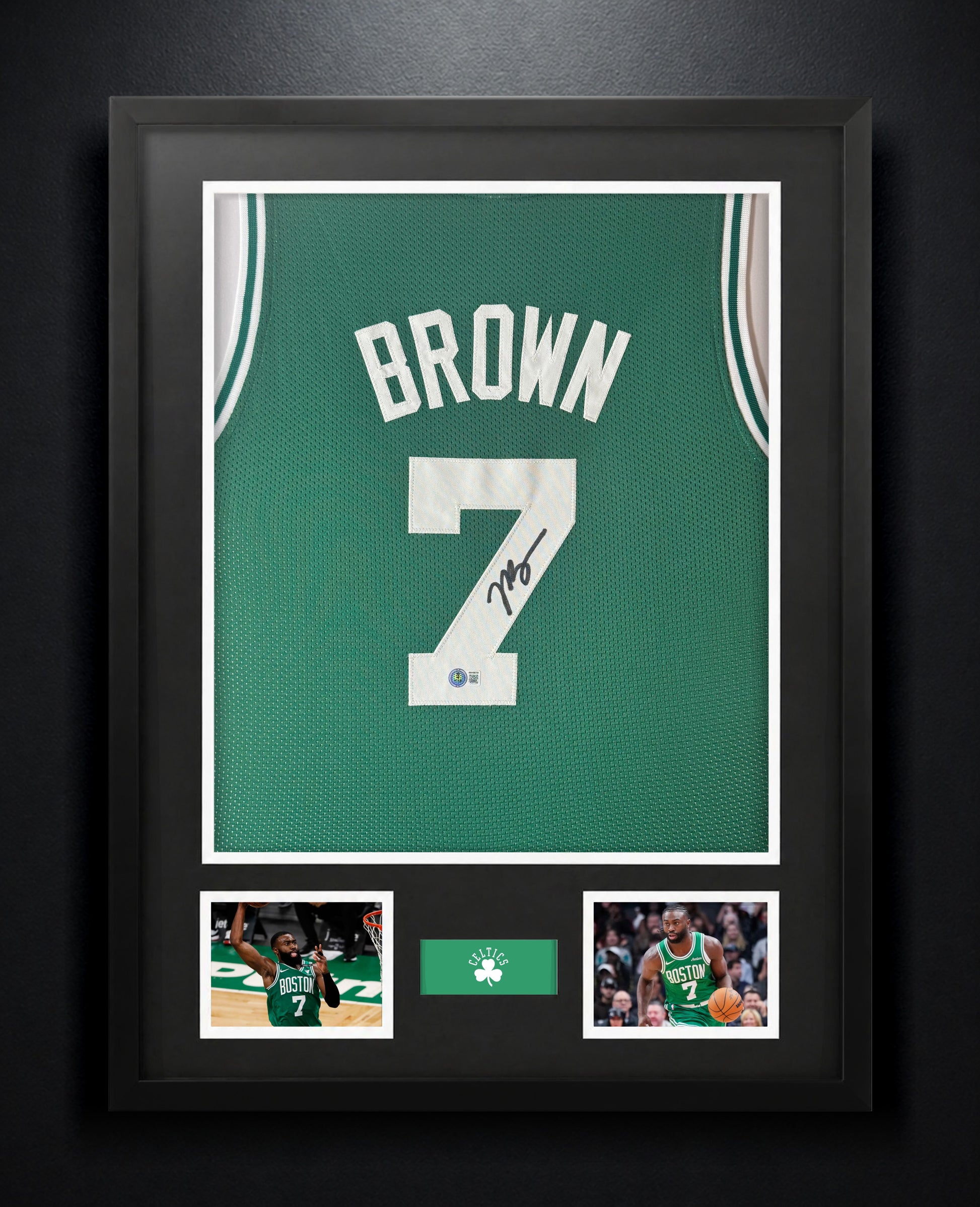 Jalen Brown Signed Boston Celtics Jersey Framed Beckett COA - Photo of frame