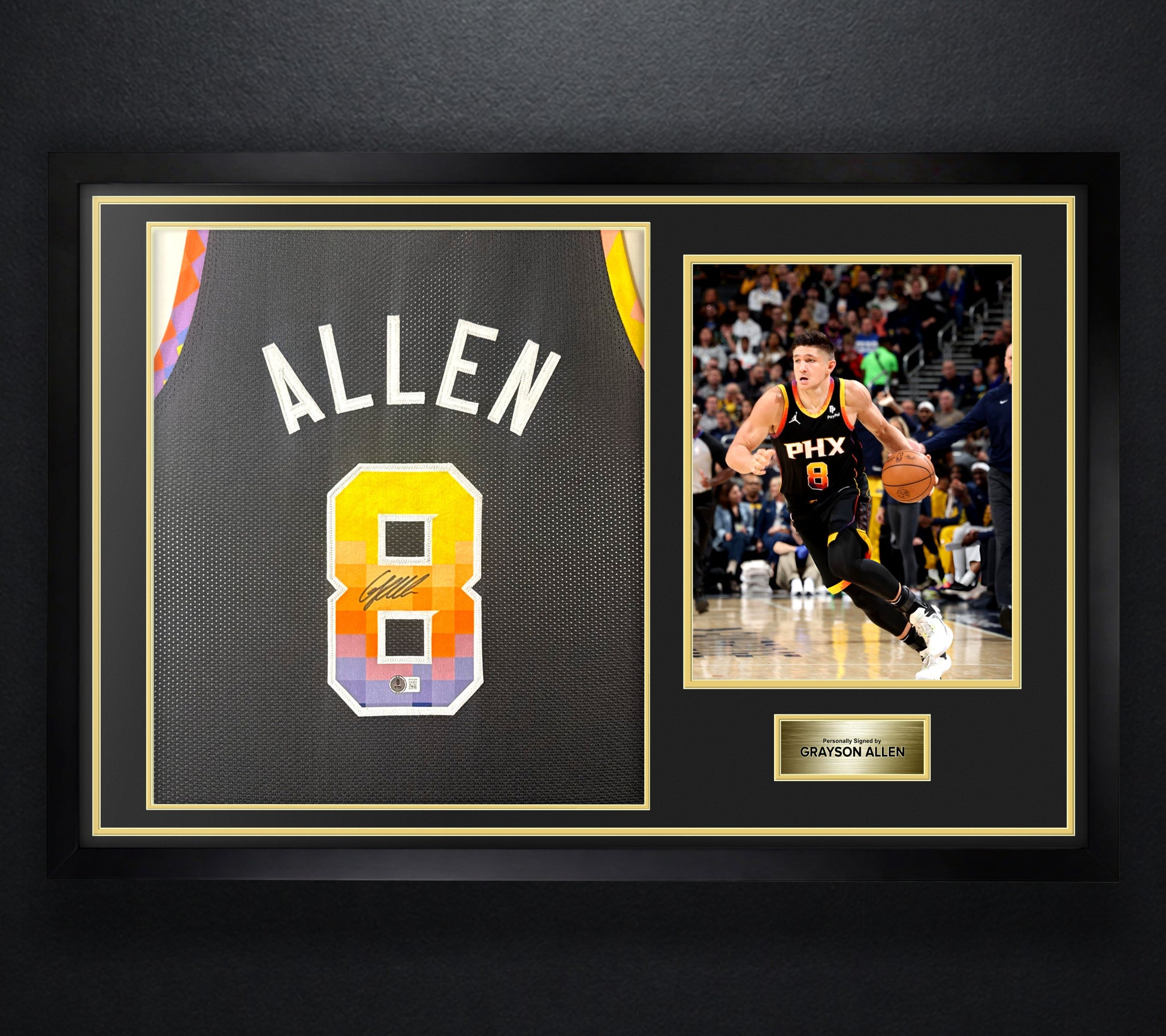 Grayson Allen Signed Phoenix Suns Jersey Framed Beckett COA - Photo of frame