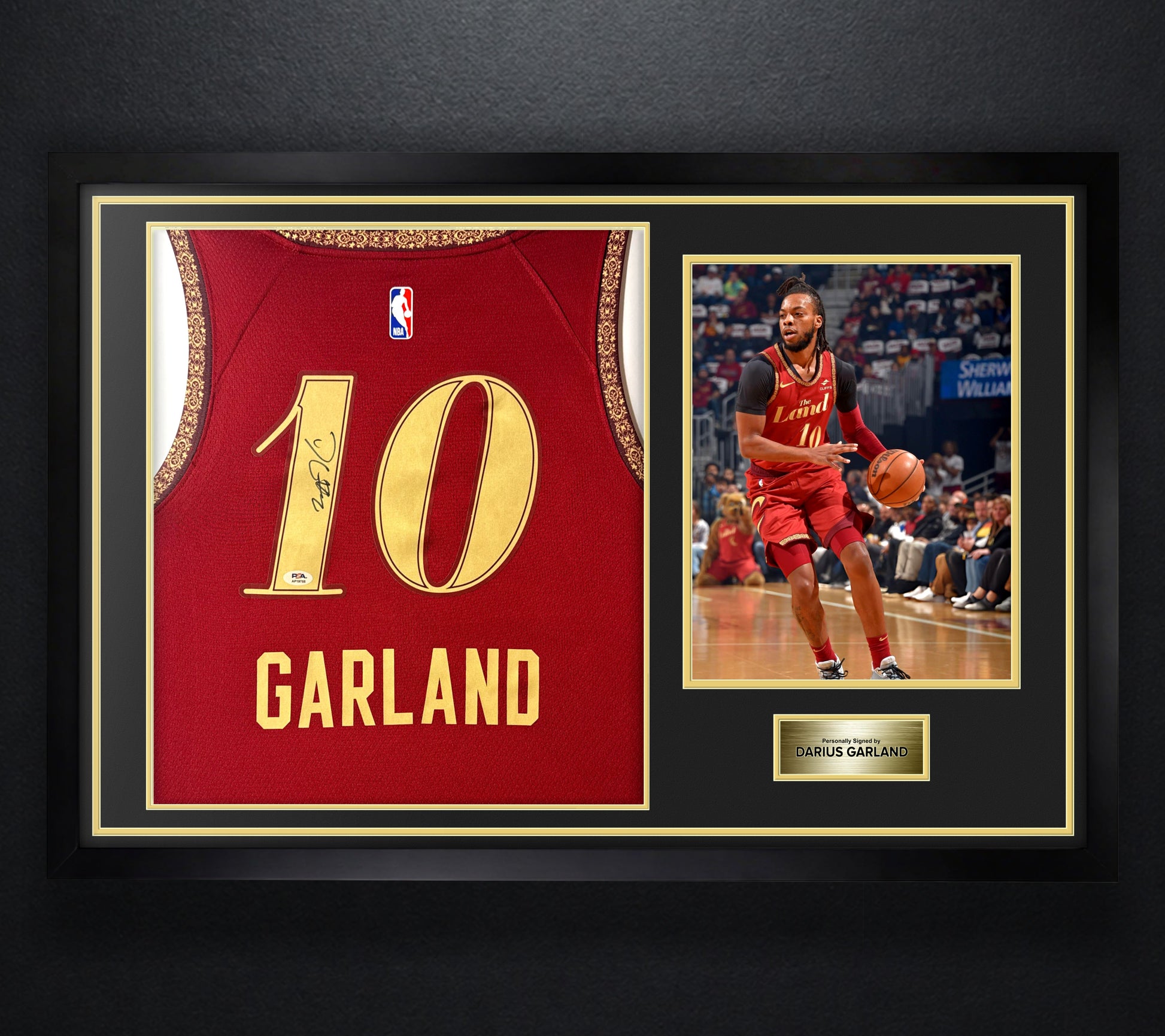 Darius Garland Signed Cleveland Cavaliers Nike Jersey Framed PSA COA - Photo of frame